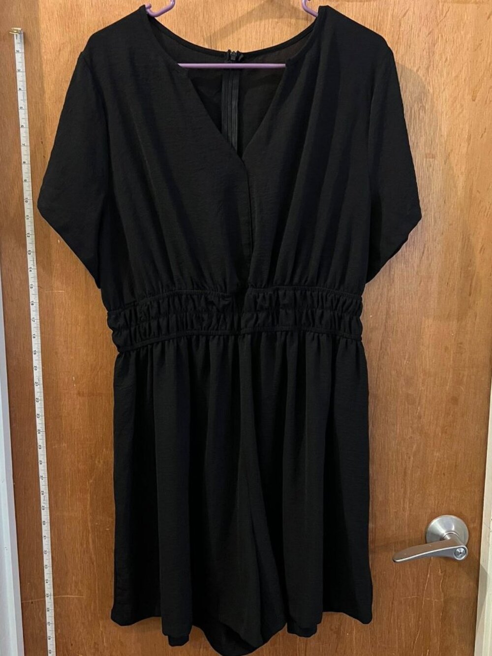 Size 1X - Shein - Black Short Sleeve Shorts Romper